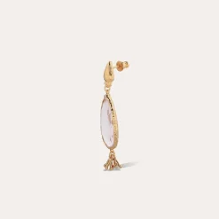 Boucles d'oreilles Serti Goutte petit modèle dorées - Cristal