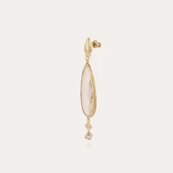 Boucles d'oreilles Serti Goutte dorées - Cristal