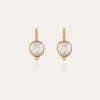 Boucles d'oreilles Serti nacre dorées - Nacre blanche