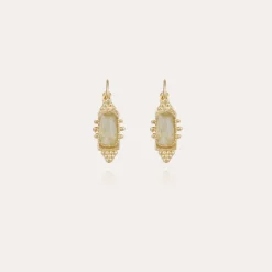 Boucles d'oreilles Serti Talisman petit modèle dorées - Fluorine