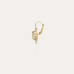 Boucles d'oreilles Serti Talisman petit modèle dorées - Fluorine