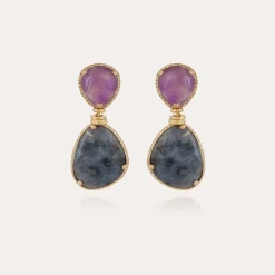 Boucles d'oreilles Silia dorées - Améthyste
