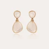 Boucles d'oreilles Silia dorées - Nacre blanche