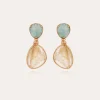 Boucles d'oreilles Silia dorées - Amazonite & Hématoide jaune