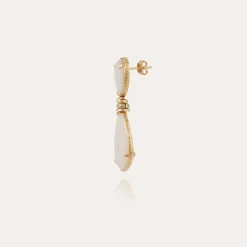 Boucles d'oreilles Silia dorées - Nacre blanche