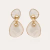 Boucles d'oreilles Silia grand modèle dorées - Nacre blanche