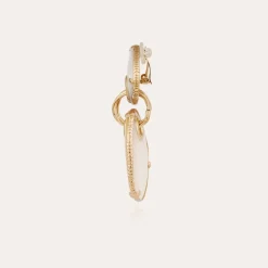 Boucles d'oreilles Silia grand modèle dorées - Nacre blanche