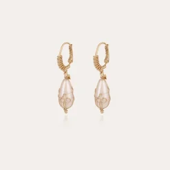 Boucles d'oreilles Tao Biwa petit modèle dorées