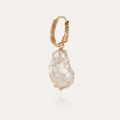 Boucles d'oreilles Tao Biwa dorées