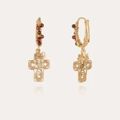 Boucles d'oreilles Tao Croix Yuca Bis dorées
