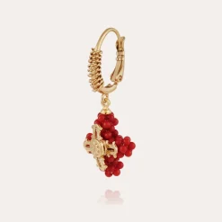 Boucles d'oreilles Tao Croix perle dorées