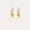 Boucles d'oreilles Tao Pensées émail dorées