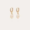Boucles d'oreilles Tao rainbow bis dorées - Cristal de Roche