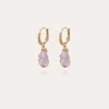 Boucles d'oreilles Tao Rainbow dorées - Améthyste