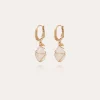 Boucles d'oreilles Tao Rainbow dorées - Cristal de roche