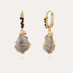 Boucles d'oreilles Tao Rainbow Bis dorées - Lazulite