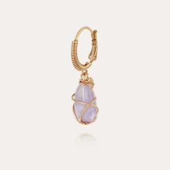 Boucles d'oreilles Tao Rainbow dorées - Améthyste