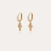 Boucles d'oreilles Tao Yuca Croix perles dorées