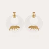 Boucles d'oreilles Tigre acétate dorées - Transparent