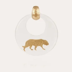 Boucles d'oreilles Tigre acétate dorées - Transparent