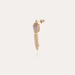 Boucles d'oreilles Tiki dorées - Améthyste