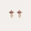 Boucles d'oreilles Tiki petit modèle doré - Améthyste
