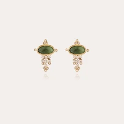 Boucles d'oreilles Tiki petit modèle dorées - Serpentine
