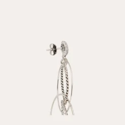 Boucles d'oreilles Torsade Multi argentées