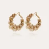 Boucles d'oreilles Tourbillon strass grand modèle dorées
