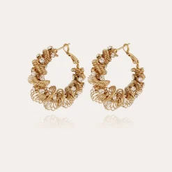 Boucles d'oreilles Tourbillon strass grand modèle dorées