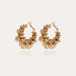 Boucles d'oreilles Tourbillon strass petit modèle dorées