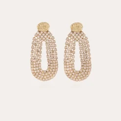 Boucles d'oreilles Trevise strass dorées
