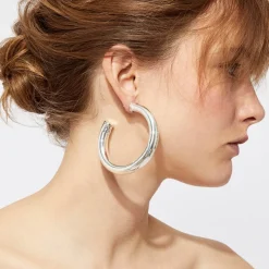 Boucles d'oreilles Turner grand modèle argentées