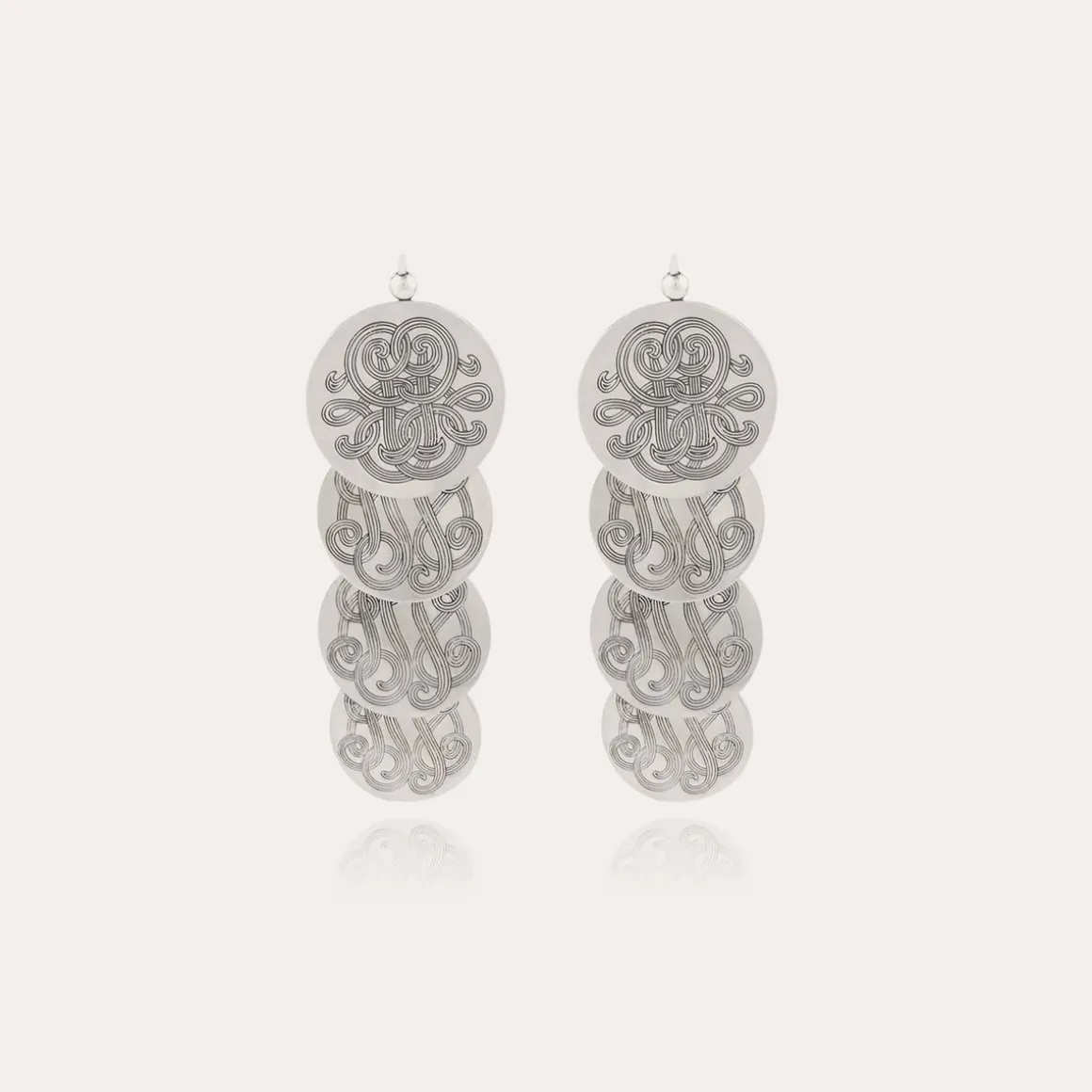 Boucles d'oreilles Very Diva quadruple petit modèle argentées
