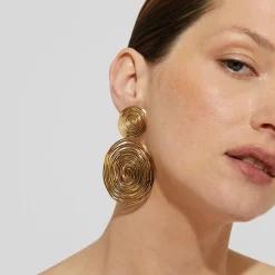 Boucles d'oreilles Wave grand modèle dorées