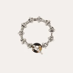 Bracelet Adrian acétate argenté - Écaille