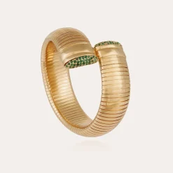 Bracelet Antigone doré - Émeraude - Capsule Les Précieux