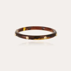 Bracelet Caftan Bis acétate doré - Marron
