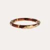 Bracelet Cobra jonc acétate doré - Marron