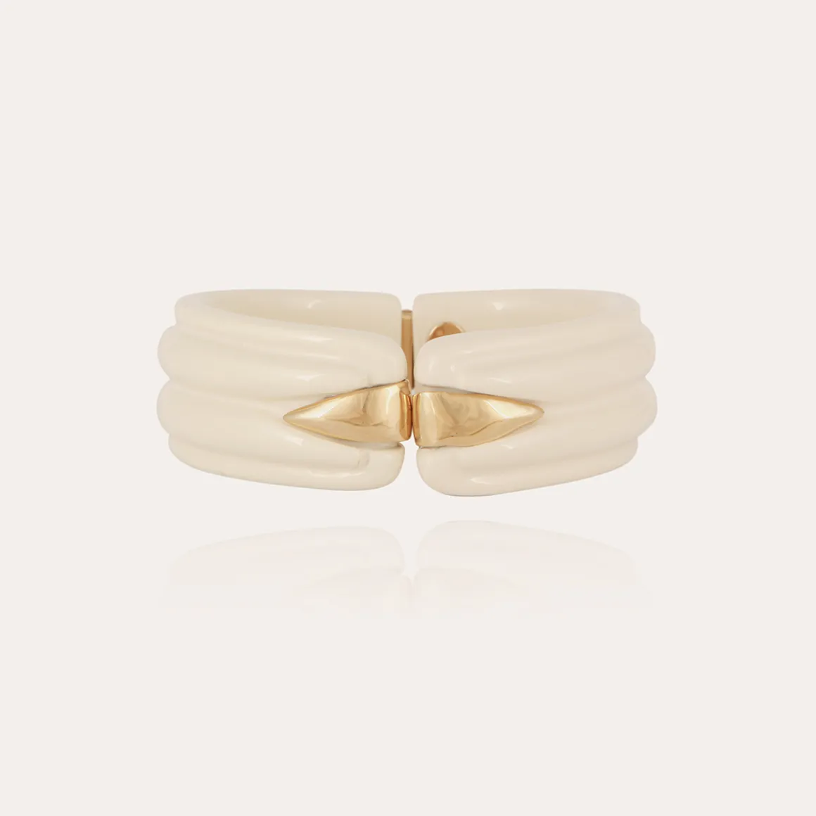 Bracelet Écume acétate doré - Ivoire