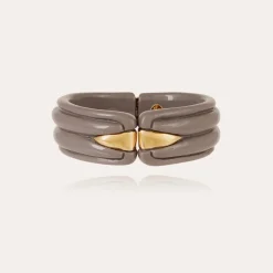 Bracelet Ecume acétate doré - Gris