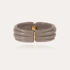 Bracelet Ecume acétate doré - Gris