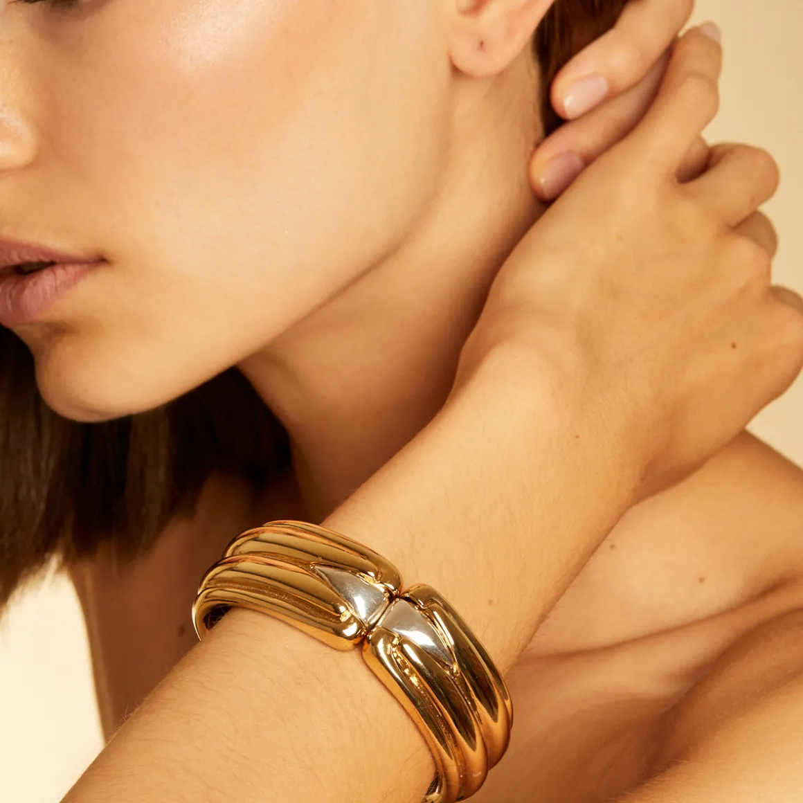 Bracelet Ecume bicolore doré