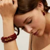 Bracelet Ecume doré - Rouge