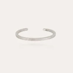 Bracelet Eliot martelé grand modèle argenté