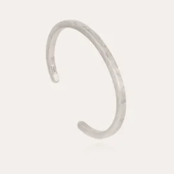 Bracelet Eliot martelé grand modèle argenté
