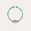 Bracelet Escale acétate argenté - Bleu acqua