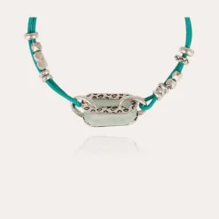 Bracelet Escale acétate argenté - Bleu acqua