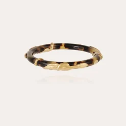 Bracelet jonc Cobra acétate doré - Écaille