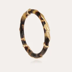 Bracelet jonc Cobra acétate doré - Écaille